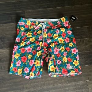 Stussy Wild Hawaii Cargo Board Shorts Swim Surf new Mens Size 38